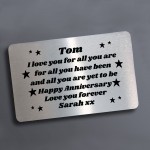 Personalised Happy Anniversary Keepsake Metal Card Gifts