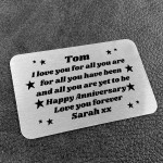 Personalised Happy Anniversary Keepsake Metal Card Gifts