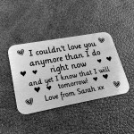 Love Gift Metal Wallet Card For Boyfriend Husband Christmas Gift
