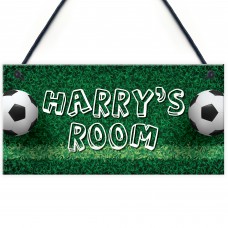 Personalised Football Themed Hanging Sign For Boys Bedroom