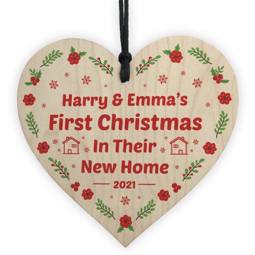 First Christmas Tree Decoration For New Home Wood Bauble