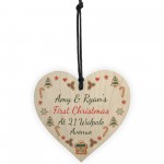 New Home 1st Christmas Tree Decoration Wood Bauble Personalised