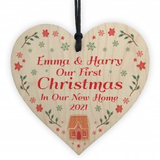 Personalised First 1st Christmas In Our New Home Wood Bauble