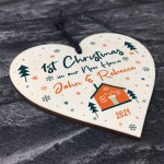 New Home Bauble 1st Christmas Tree Decoration Wood Personalised