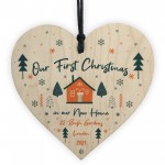 1st Christmas New Home Tree Decoration Personalised Wood Bauble