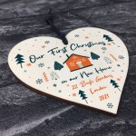 1st Christmas New Home Tree Decoration Personalised Wood Bauble