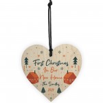 New Home Gift 1st Christmas Bauble Personalised Wood Heart