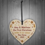 1st Christmas In Our New Home Personalised Bauble Wood Decor