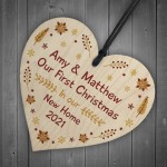 1st Christmas In Our New Home Personalised Bauble Wood Decor