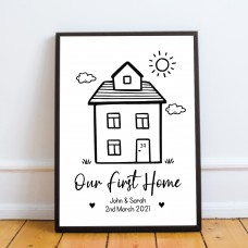 Our First Home Print Personalised New Home Gift For Couple