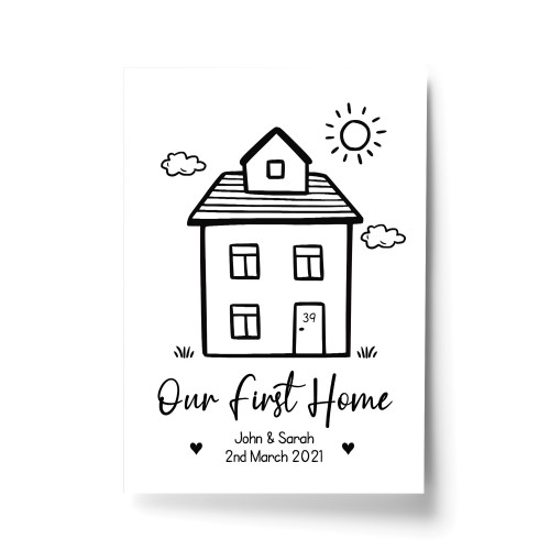Our First Home Print Personalised New Home Gift For Couple