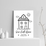 Our First Home Print Personalised New Home Gift For Couple