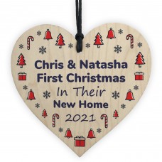 Personalised First Christmas In Their New Home Heart Tree Decor