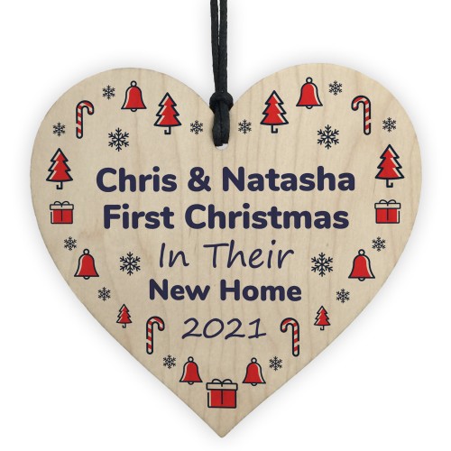 Personalised First Christmas In Their New Home Heart Tree Decor