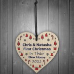 Personalised First Christmas In Their New Home Heart Tree Decor
