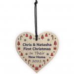Personalised First Christmas In Their New Home Heart Tree Decor