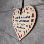 Personalised First Christmas In Their New Home Heart Tree Decor