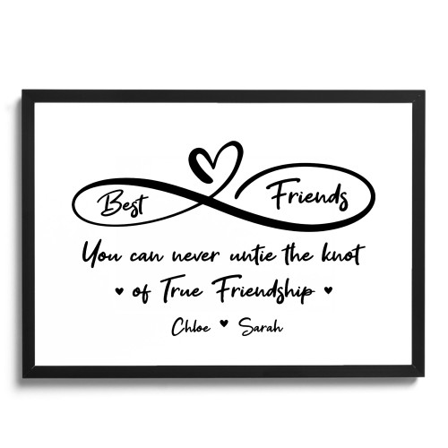 Best Friends Untie Knot Framed Print Personalised Birthday Xmas
