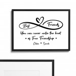 Best Friends Untie Knot Framed Print Personalised Birthday Xmas