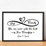 Best Friends Untie Knot Framed Print Personalised Birthday Xmas