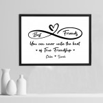 Best Friends Untie Knot Framed Print Personalised Birthday Xmas