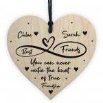 Best Friends Untie Knot Wooden Heart Personalised Birthday Xmas