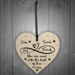 Best Friends Untie Knot Wooden Heart Personalised Birthday Xmas