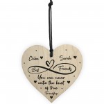 Best Friends Untie Knot Wooden Heart Personalised Birthday Xmas