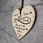 Best Friends Untie Knot Wooden Heart Personalised Birthday Xmas