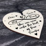 Best Friends Untie Knot Wooden Heart Personalised Birthday Xmas