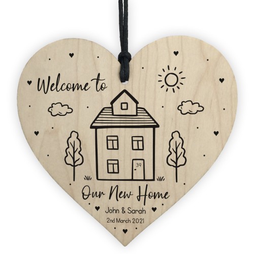 Personalised House Warming Gift Our New Home Gift Wood Heart