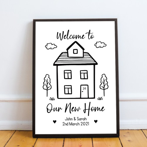 Welcome To Our New Home Print New Home Gift Framed Print