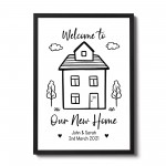 Welcome To Our New Home Print New Home Gift Framed Print