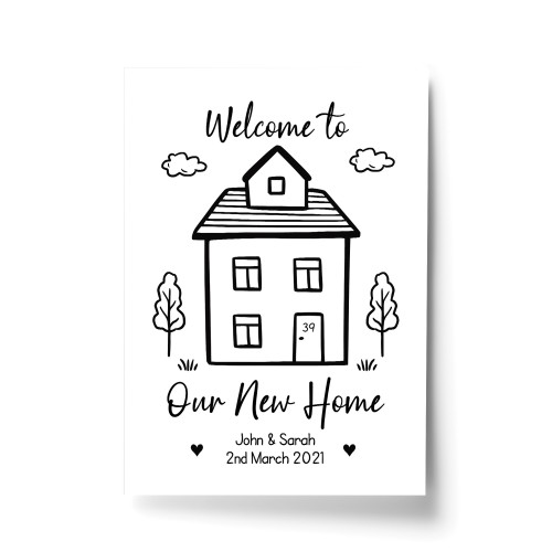 Welcome To Our New Home Print Personalised New Home Gift