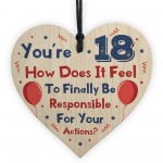 18th Birthday Wooden Heart Funny Gift For Son Daughter Brother