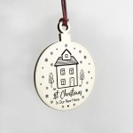 1st Christmas In Our New Home Gift Wood Bauble Tree Decoration