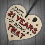 Personalised Rude 21st Birthday Funny Wooden Heart Novelty Gift 