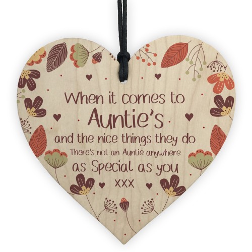 Gift For Auntie Wooden Heart Birthday Christmas Gift For Auntie