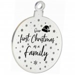 1st Christmas As A Family Engraved Tree Decoration Babys 1st Xma