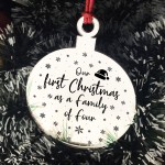 1st Christmas As A Family Of Four Engraved Tree Decoration