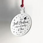 1st Christmas As A Family Of Three Engraved Tree Decoration