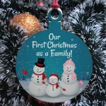 1st Christmas Bauble As A Family Wood Hanging Babys 1st Xmas