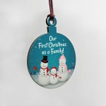 1st Christmas Bauble As A Family Wood Hanging Babys 1st Xmas