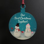 1st Christmas Together Bauble Wood Tree Decoration Couple Gift