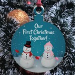 1st Christmas Together Bauble Wood Tree Decoration Couple Gift