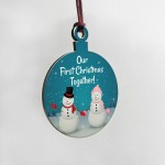 1st Christmas Together Bauble Wood Tree Decoration Couple Gift