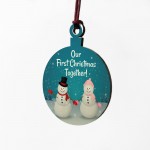 1st Christmas Together Bauble Wood Tree Decoration Couple Gift