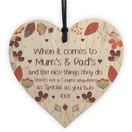 Gift For Mum And Dad Wooden Heart Gift For Birthday Christmas