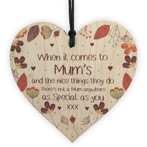 Gift For Mum Wooden Heart Birthday Christmas Mum Gift