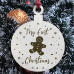 My 1st Christmas Bauble Wooden Hanging Tree Decoration New Baby
